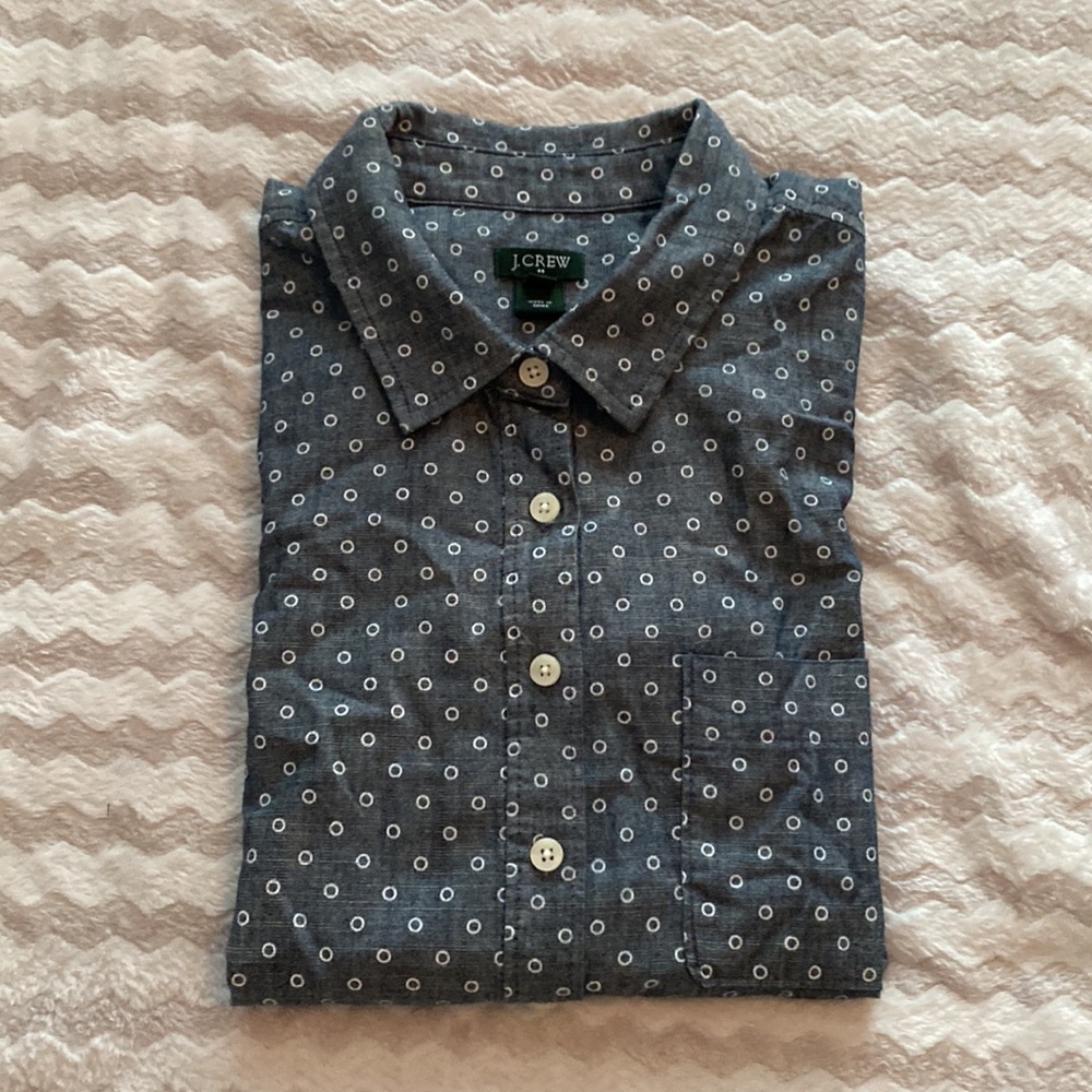 J. Crew Patterned Chambray Popover Size Small - image 1